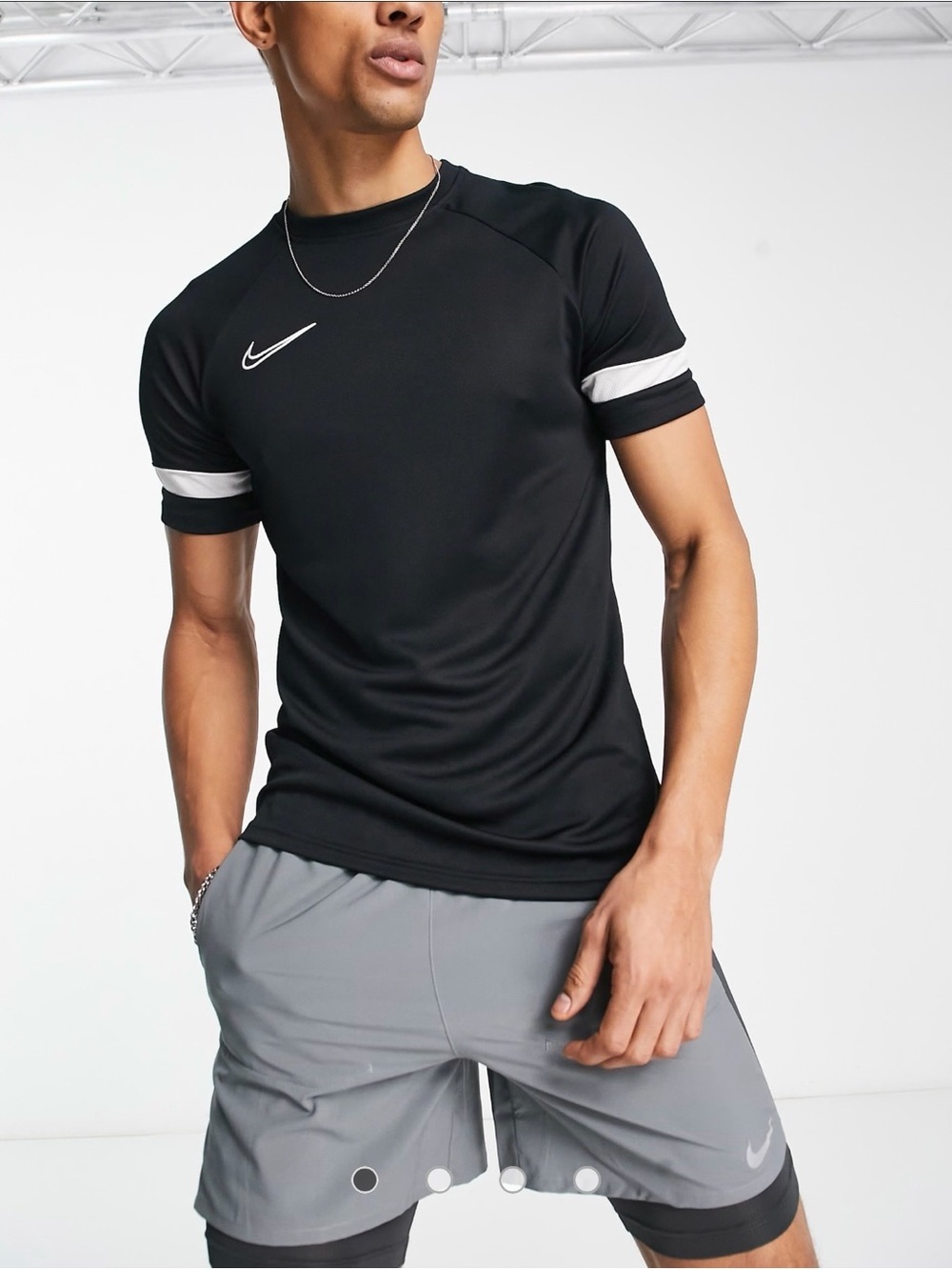 ⚡️Nike Black Dri-Fit Athletic Tee with White Accents